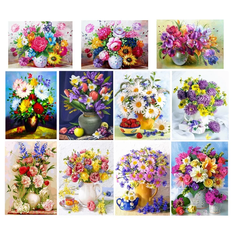 Картина маслом алмазная живопись цветок 5D вышивка крестиком полностью