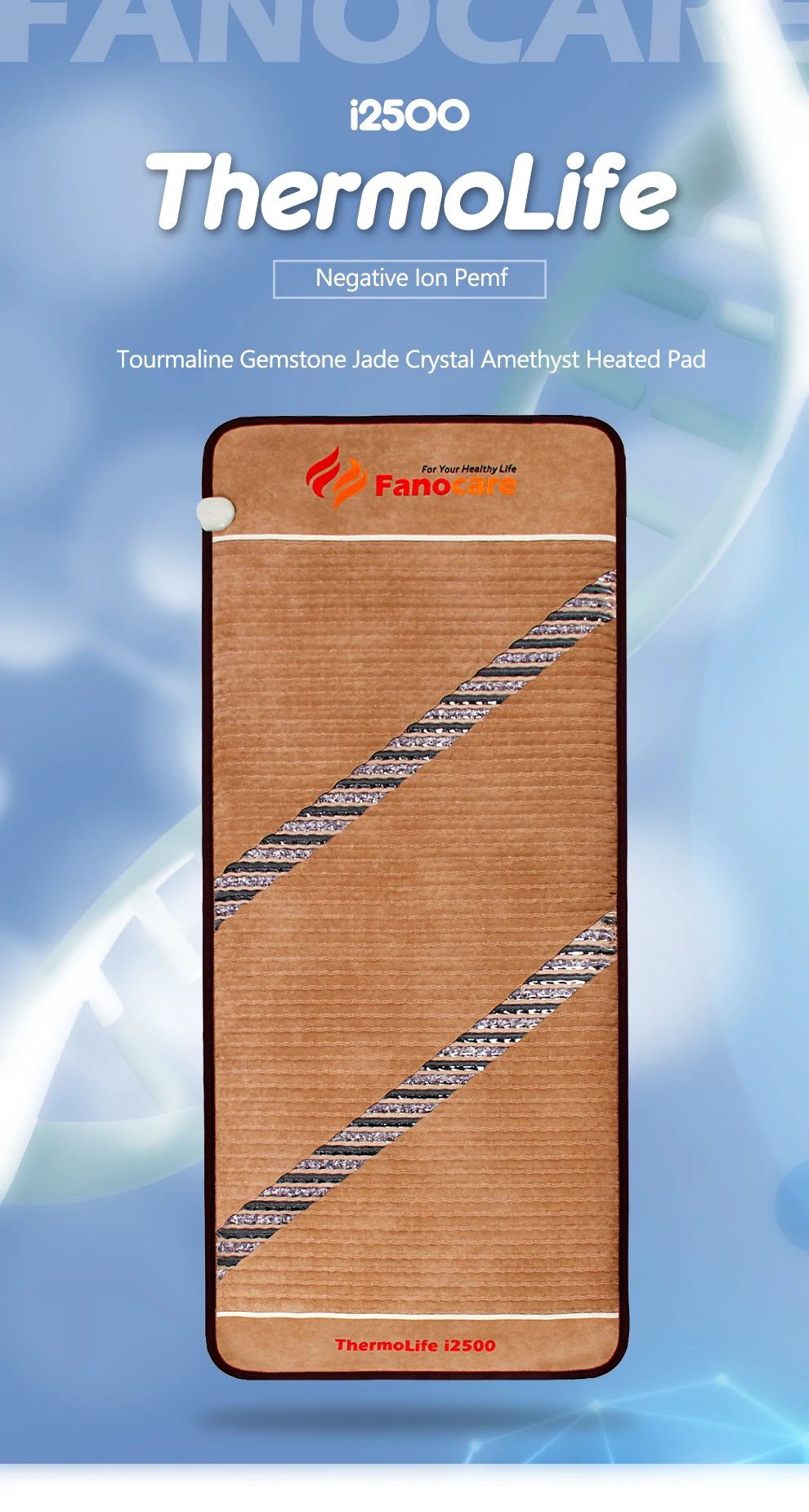 Fanocare Negative Ion Theraml Tourmaline Therapy Gem Mat Healing Properties Amethyst Stone Mattress 80x190cm