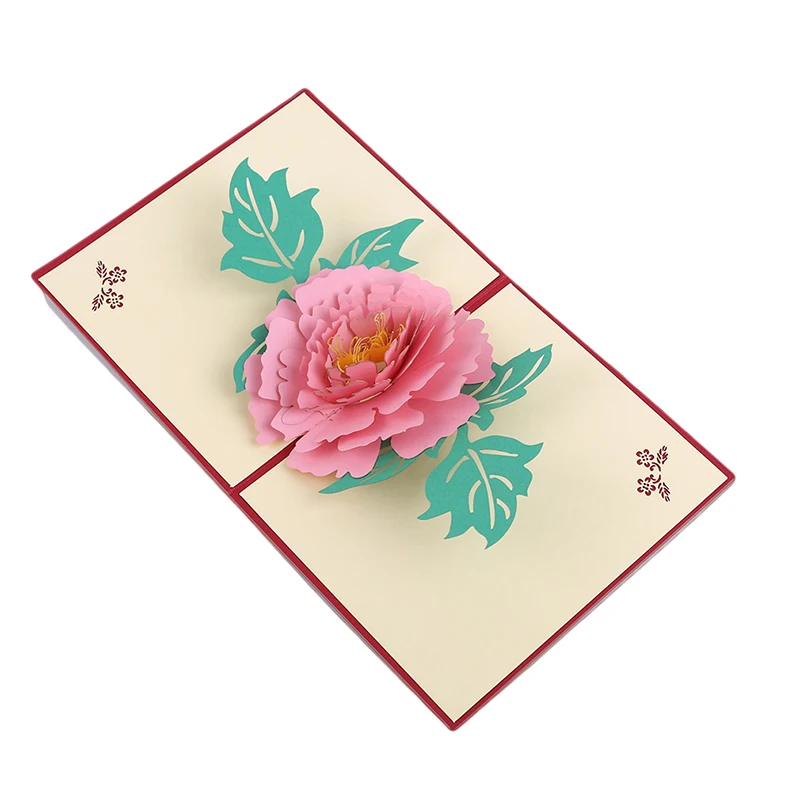 3D Pop UP Cards Gifts Flower Greeting Luoyang Peony Party Invitation Postcards With Envelope Baby Shower Gift Happy Birthday | Дом и сад