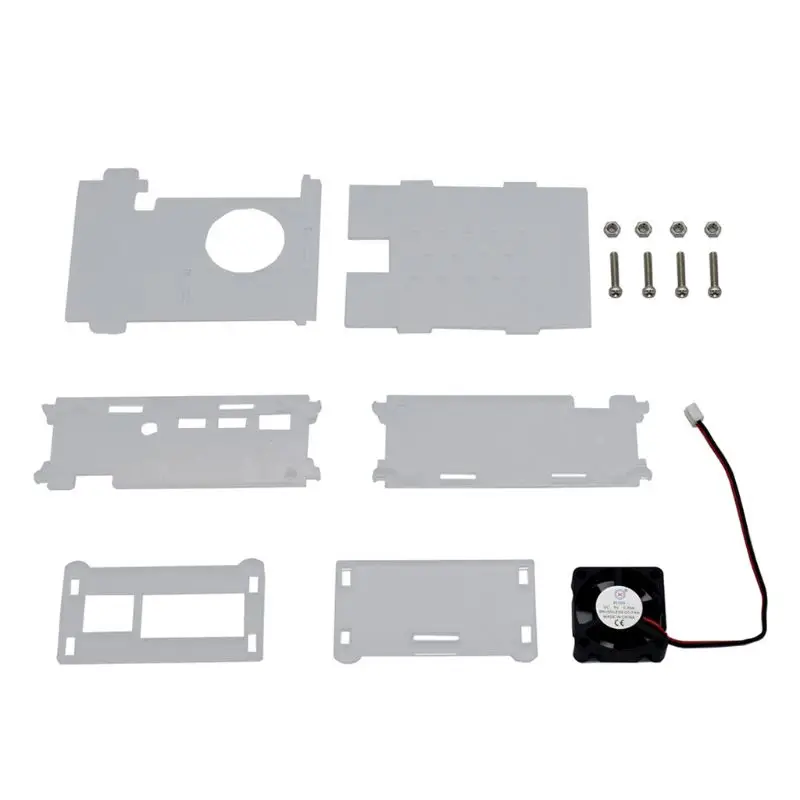 1 комплект прозрачный акриловый чехол с охлаждающим вентилятором для Raspberry Pi 4