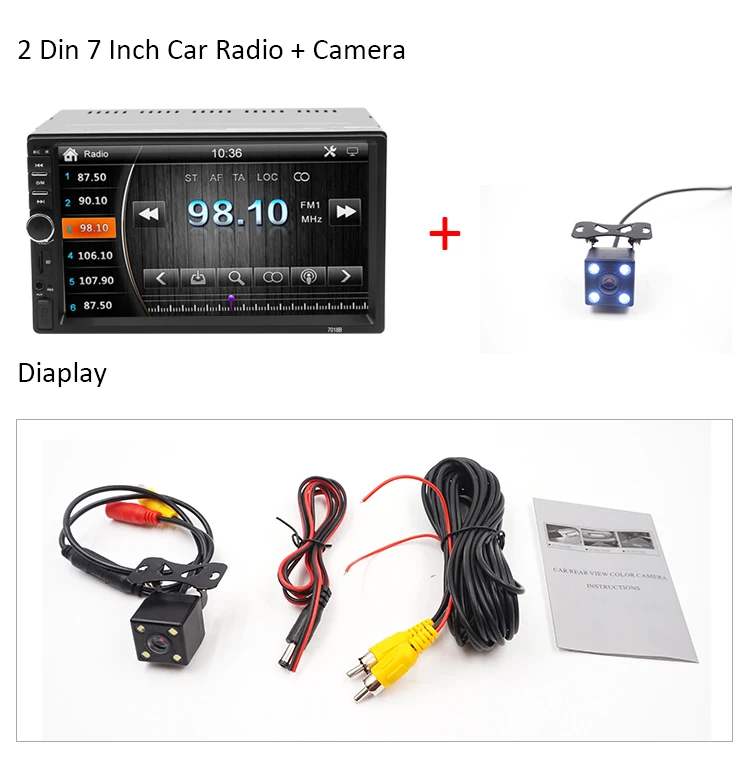 Carsanbo 7 дюймов 2 Din Bluetooth FM USB TF Auxin автомобильное радио MP4/MP5 видео плеер автомобиля стерео Зеркало Ссылка с камерой заднего вида автомобиля