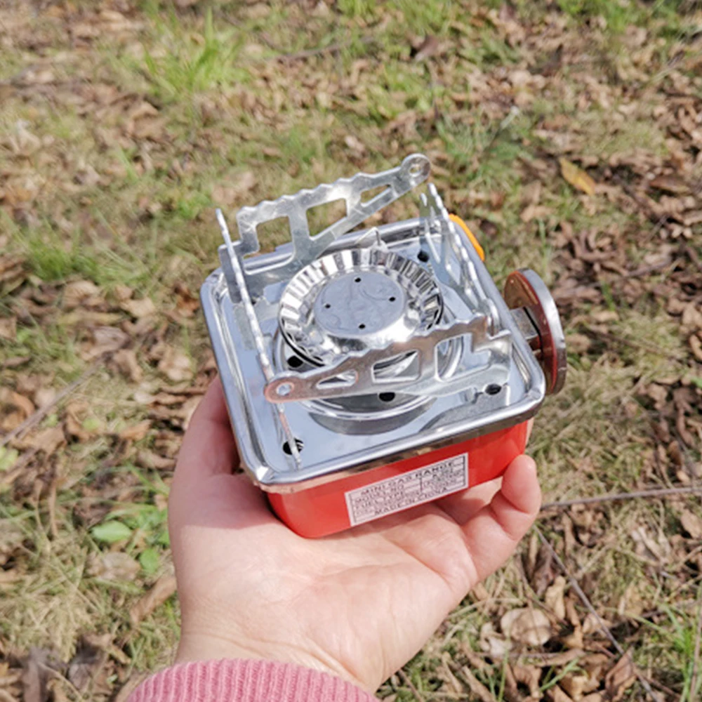 

Gas Stove Outdoor Camping Portable Multi Fuel Gas Burner Stainless Steel Camping Square Outdoor Pulse Ignition Cooker