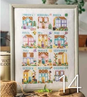 zz mm counted cross stitch kit fan blowing a fan handmade needlework for embroidery 14ct cross stitch december house
