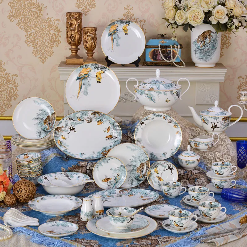 

Dinner Set Plates and Dishes Bone China Dinnerware Service Plate Coffeeware Teaware Kitchen Supplier