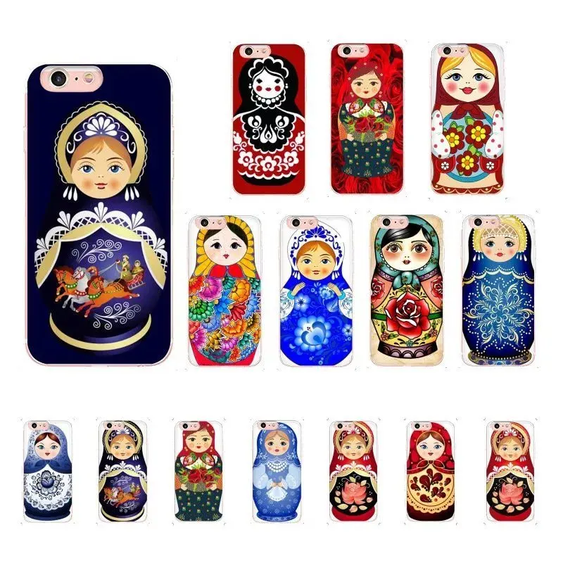 Милые русские куклы матрешка чехол для телефона Iphone 12 11 Pro 11Pro Max 8 7 6 6S Plus X XS Макс 5 5S