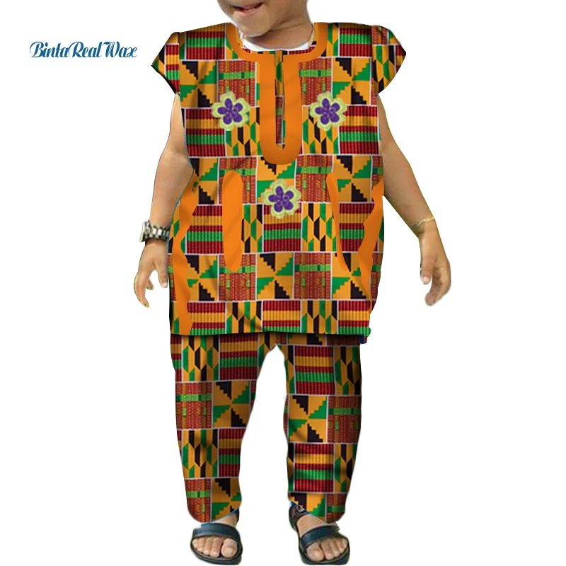 Комплект из топа и штанов для мальчиков девочек комплект 100% хлопка с принтом в