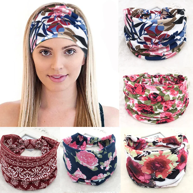 

Cotton Women Headpiece Stretch Hot Sale Turban Hair Accessories 1PC Headwear Yoga Run Bandage Hair Bands Headbands Wide Headwrap