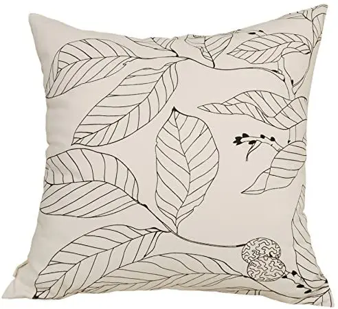 

Decorative Handmade Floral Leaf Throw Pillow Covers/Pillow Shams, 10 Sizes Option 20x20 White Leaf)