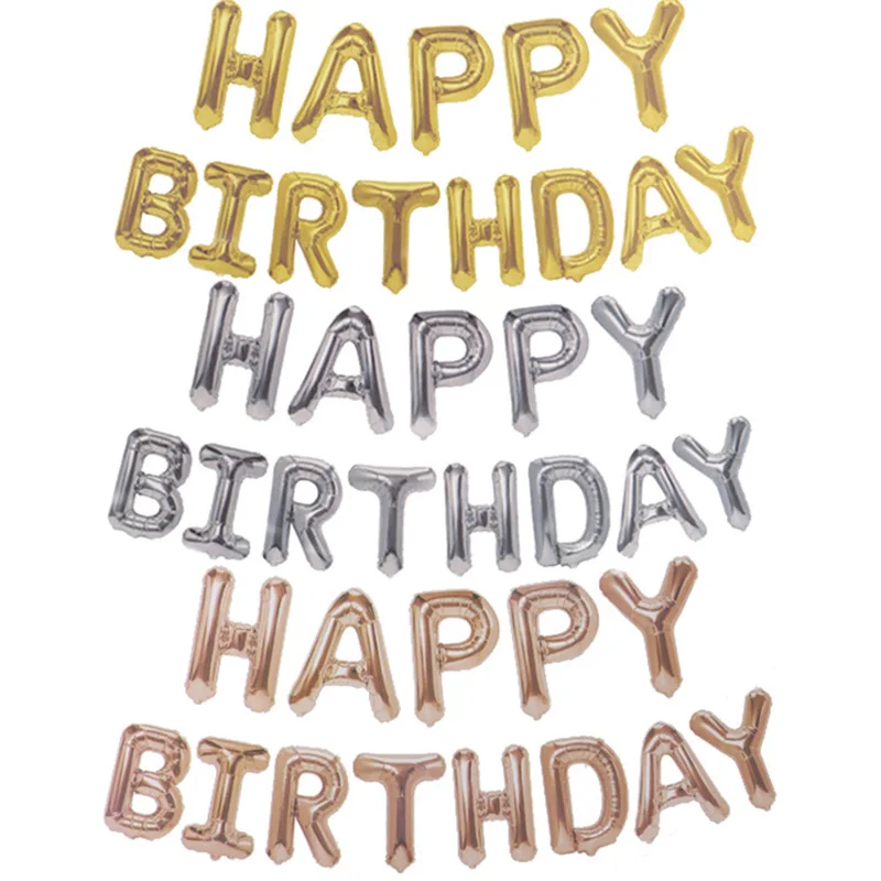 13 шт с днем рождения воздушный шар из фольги буквами для дня украшения детей и