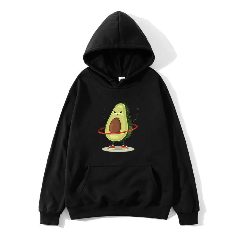 Повседневные толстовки с капюшоном авокадо женская брендовая теплая фиолетовая