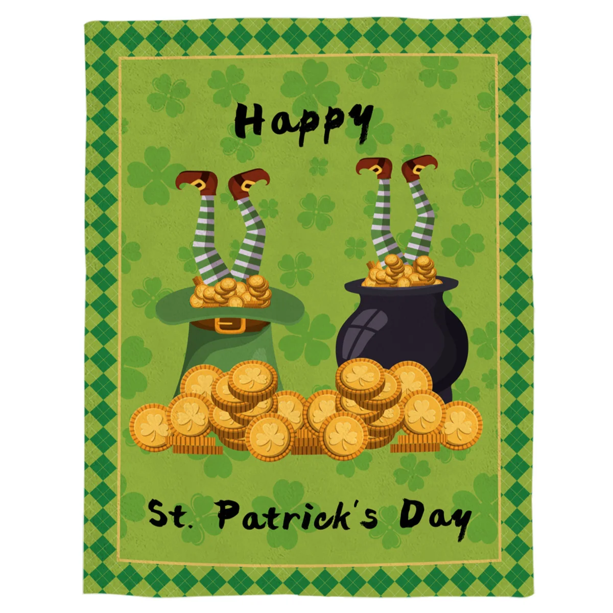 День Святого Патрика рогоносцы Сапоги Золотые монеты бросок одеяло мягкие