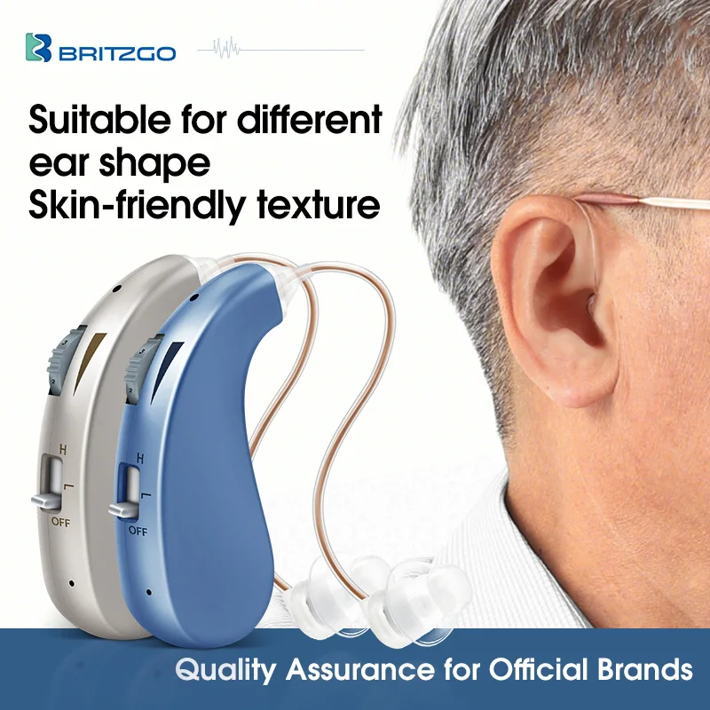 Britzgo Tinnitus Rechargable Hearing Aids Deaf Hearing Aid Mini Invisible Digital Wireless for Deafness Audio Sound  Amplifier