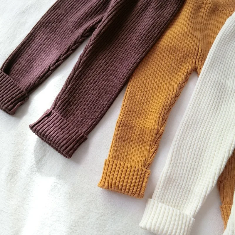 Новинка детские вязаные штаны зимние теплые леггинсы брюки для мальчиков