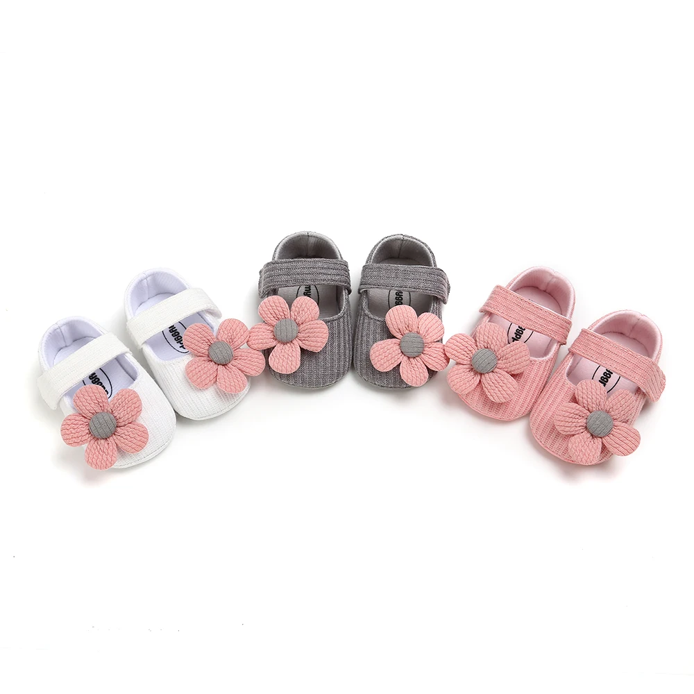 

lioraitiin 0-18M Fashion Baby First Walkers Infant Newborn Baby Girl Soft Sole Crib Shoes Flower Cotton Prewalker Shoes