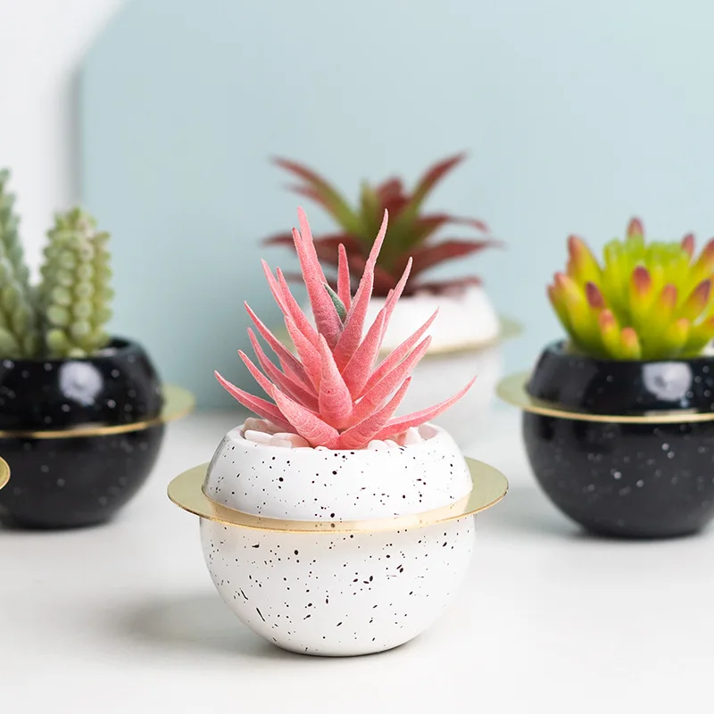 

Colorful Mini Succulents Potted Garden Home Office Decoration Flower Pot Decoration Desktop Decoration Simulation Jewelry