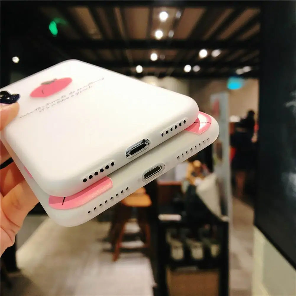 Свежий Простой персиковый узор мягкий ТПУ мобильный чехол для телефона