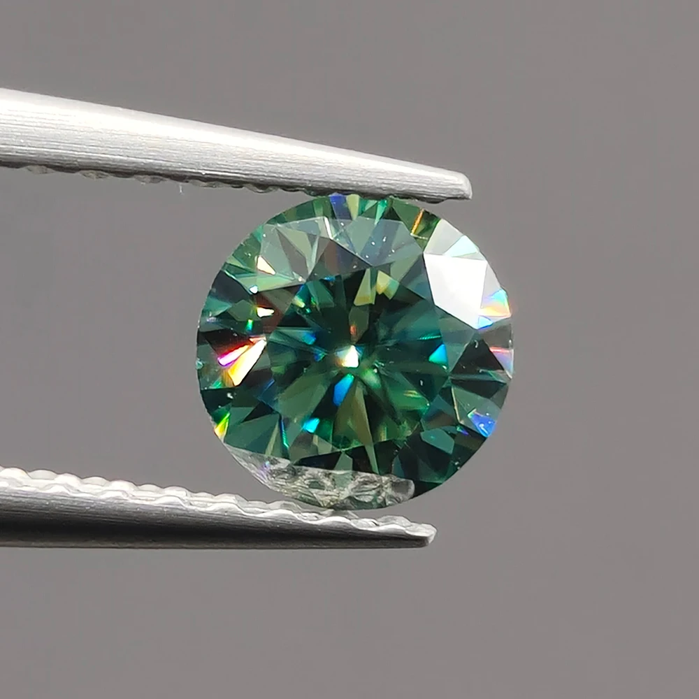

Letmexc Blue & Green Moissanite Loose Diamond Gemstone VVS1 Round Rrilliant Cut with GRA Report