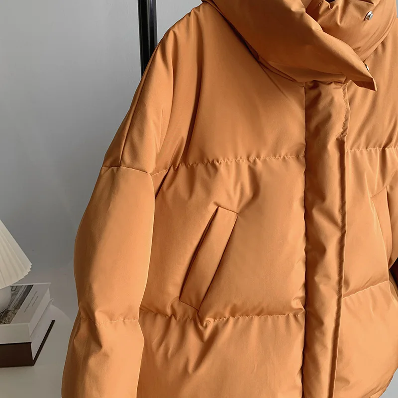 Winter 2021 Cotton Padded Women's Short Stand Collar Korean Jacket Loose Bread Coat Loose Oversized Womens Short Parka