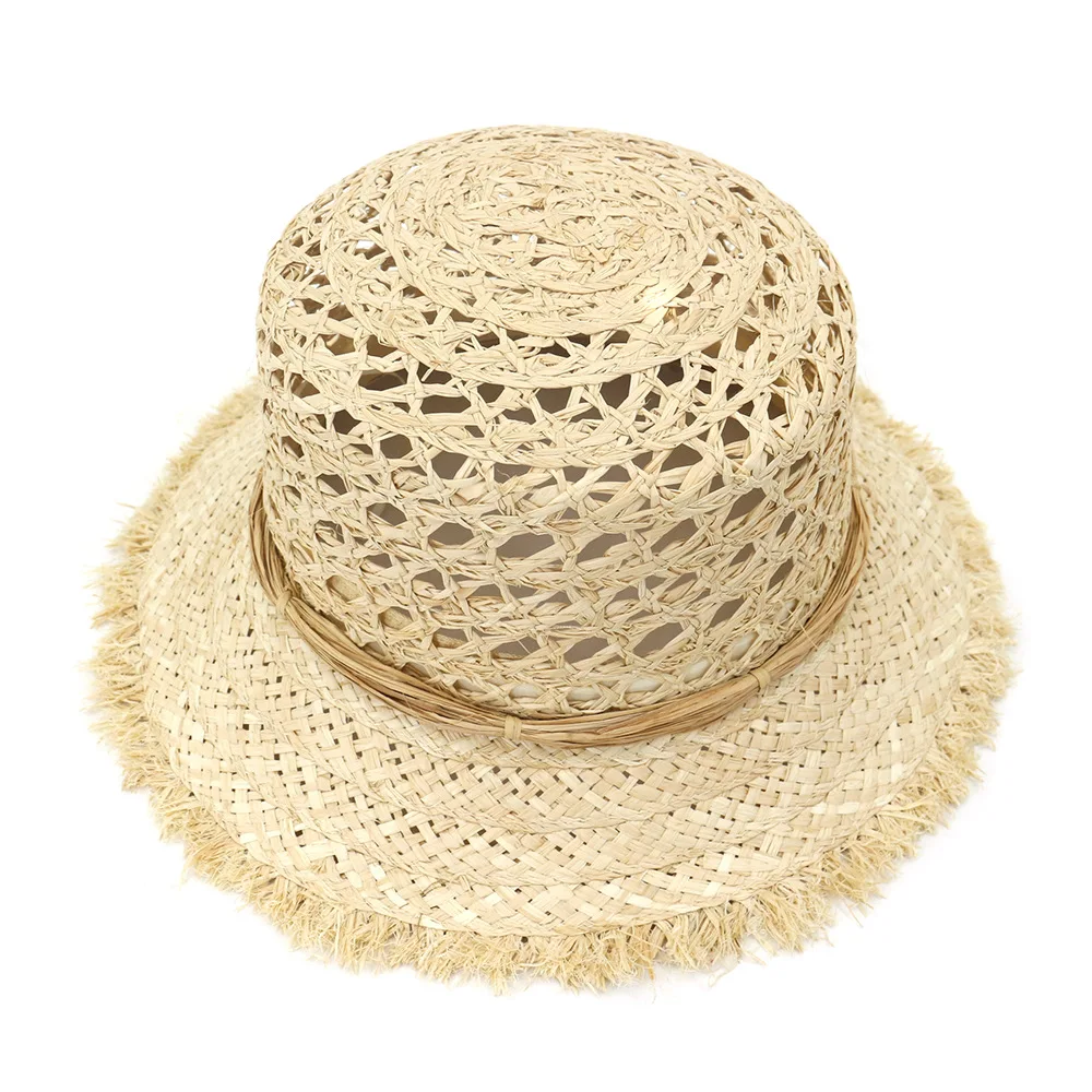 Женская соломенная шляпа Luffy летняя пляжная Панама с широкими полями