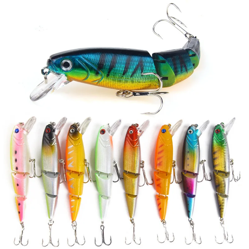 

1PCS Fishing bait Minnow three-section bait 11.5cm/15g holographic bass shaking bait artificial swimming bait saltwater bait