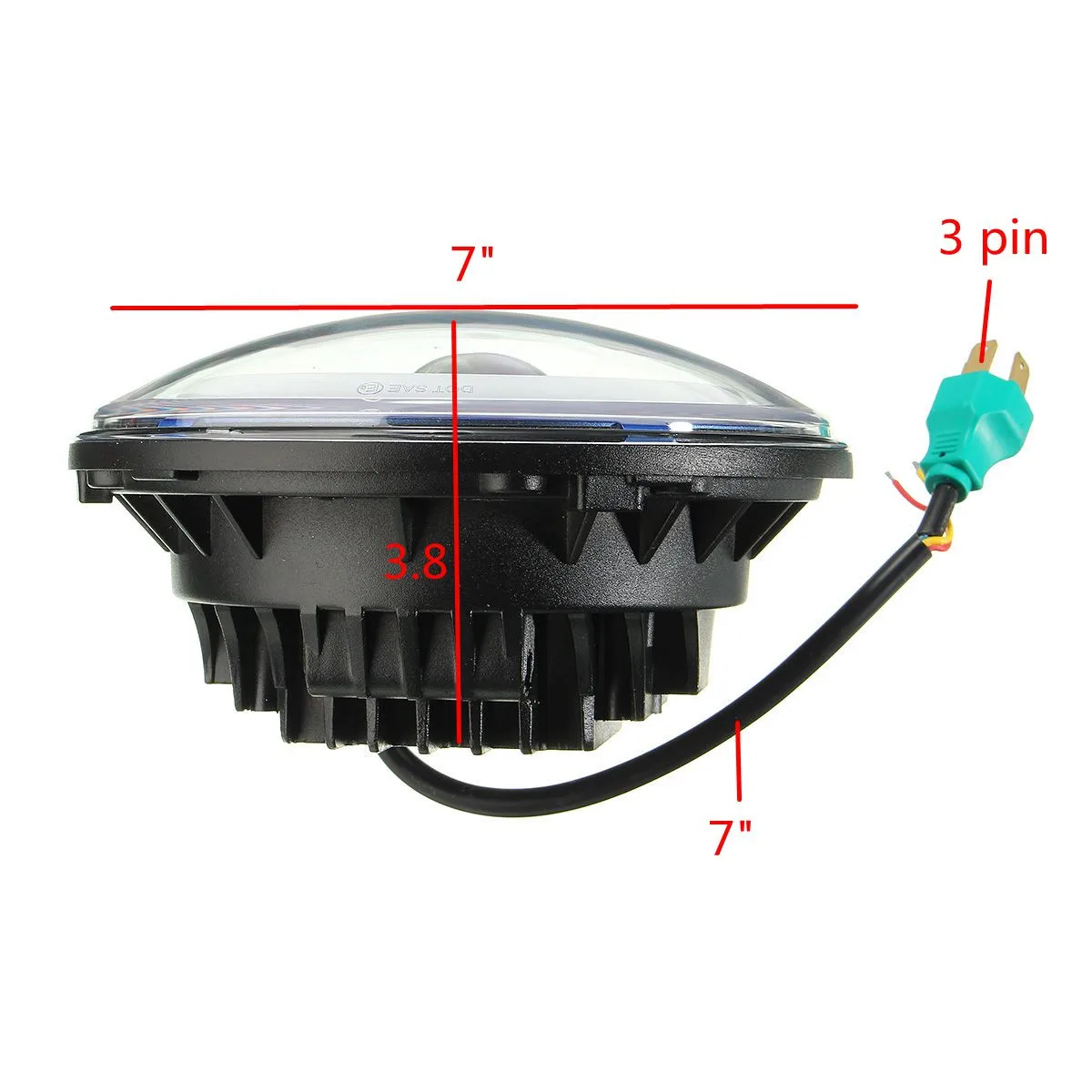 

7" 45W LED Headlight Blue White Round Hi-Low Beam Round Halo Angle Eyes Turn Signal for JEEP Wrangler JK TJ LJ