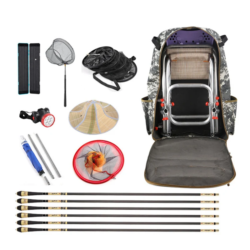 Вместительный камуфляжный рюкзак для рыболовного стула из ткани Оксфорд рыбалки