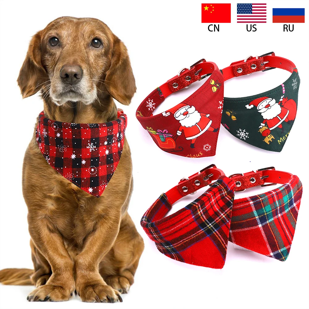 Рождественские ошейники для собак Снежинка кошка нагрудники собака шарф