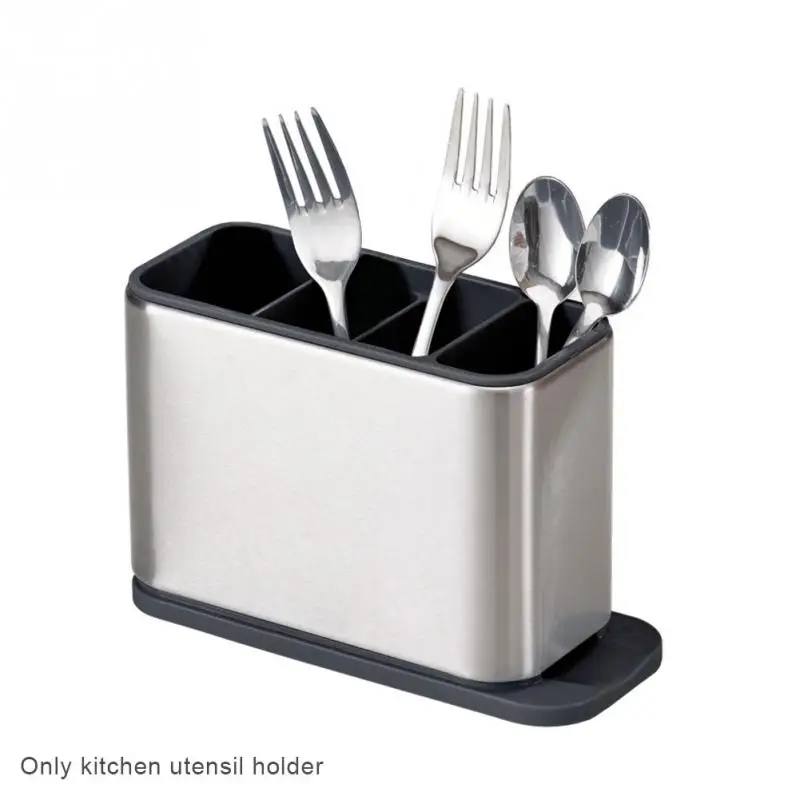 

NEW Flatware Cutlery Drainer Stainless Steel Rectangular Kitchen Utensil Holder Home Anti-Slip Multi-slot Bottom With Drain