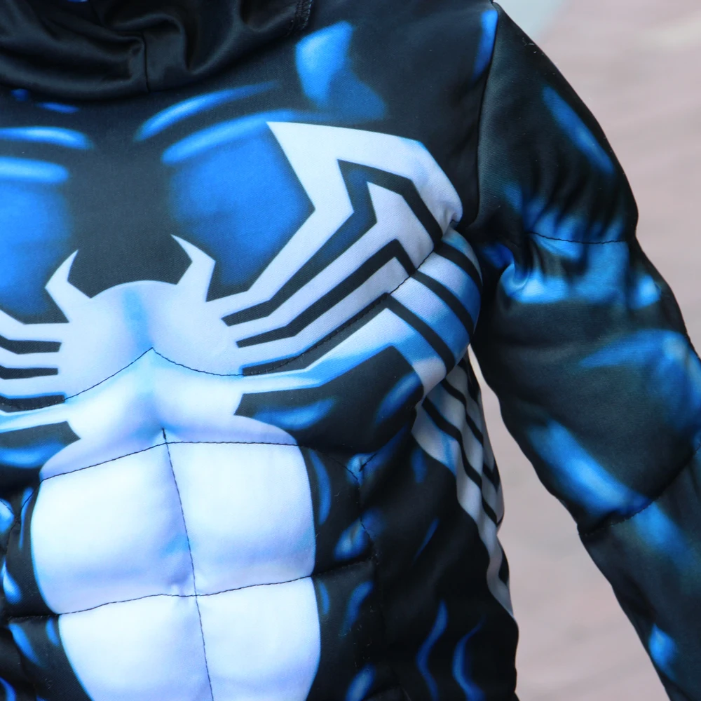 

Halloween Muscles Venom Man Cosplay With Hat Adult Boys Girl Costumes Siamese Christmas Kids Party Performance Ball Dress Up