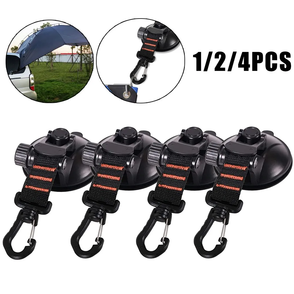 

1/2/4pcs Car Mount Luggage Tarps Tents Anchor Heavy Duty Suction Cup Anchor W/Securing Hooks Car Camping Tarpaulin Accessories