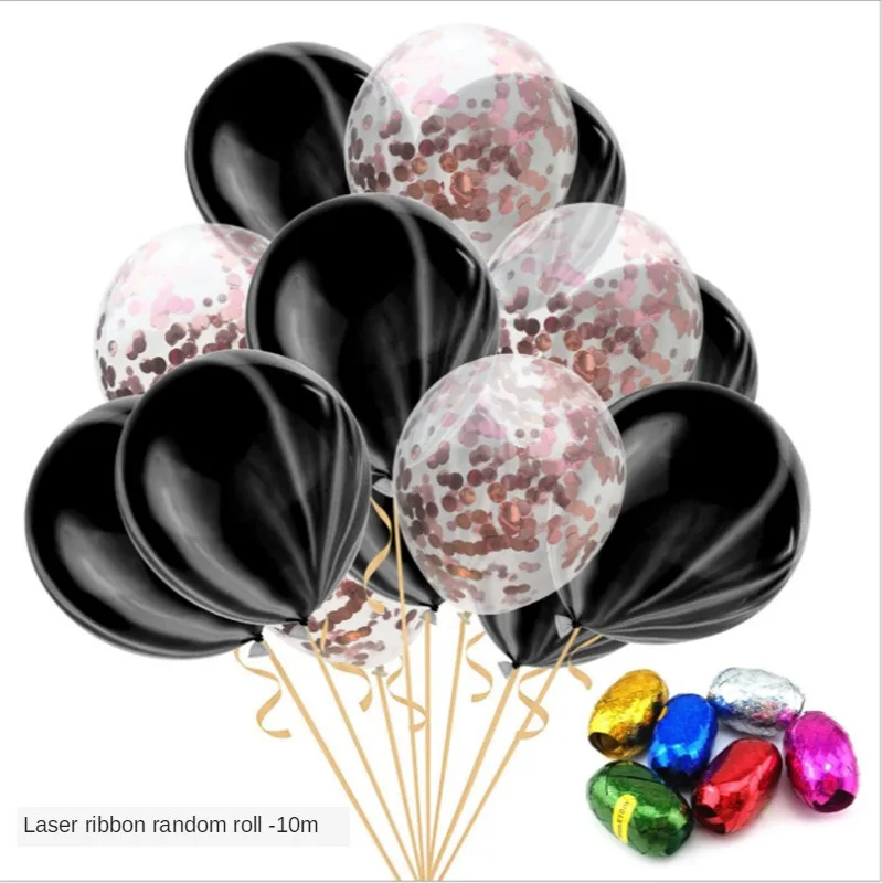 15 прозрачный розовое золото с пайетками воздушный шар &quotКонфетти&quot Комплект из