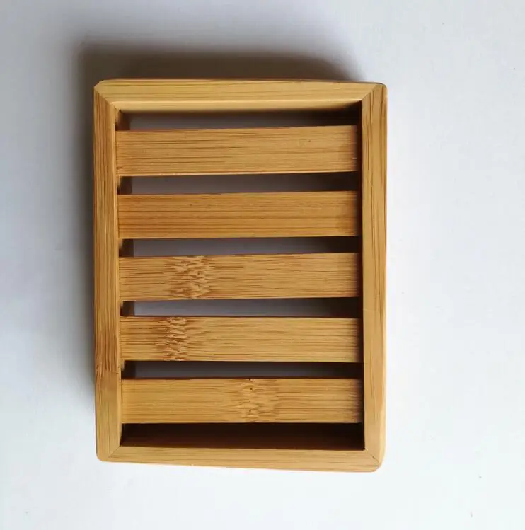 Бамбуковая подставка для мыла хранения натурального контейнер ванной душевой