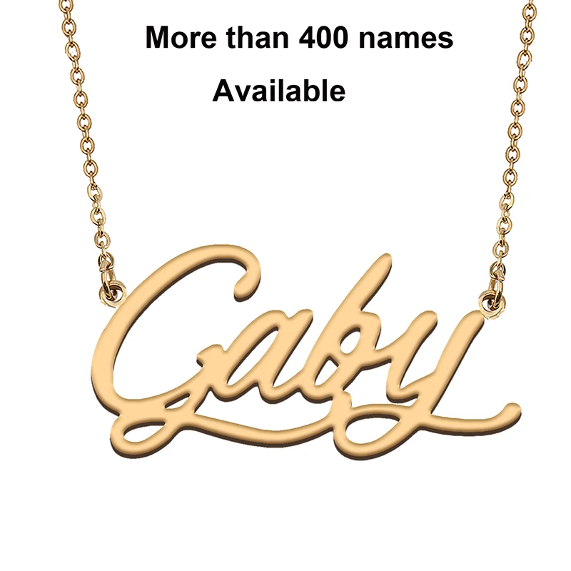 

Cursive Initial Letters Name Necklace for Gaby Birthday Party Christmas New Year Graduation Wedding Valentine Day Gift