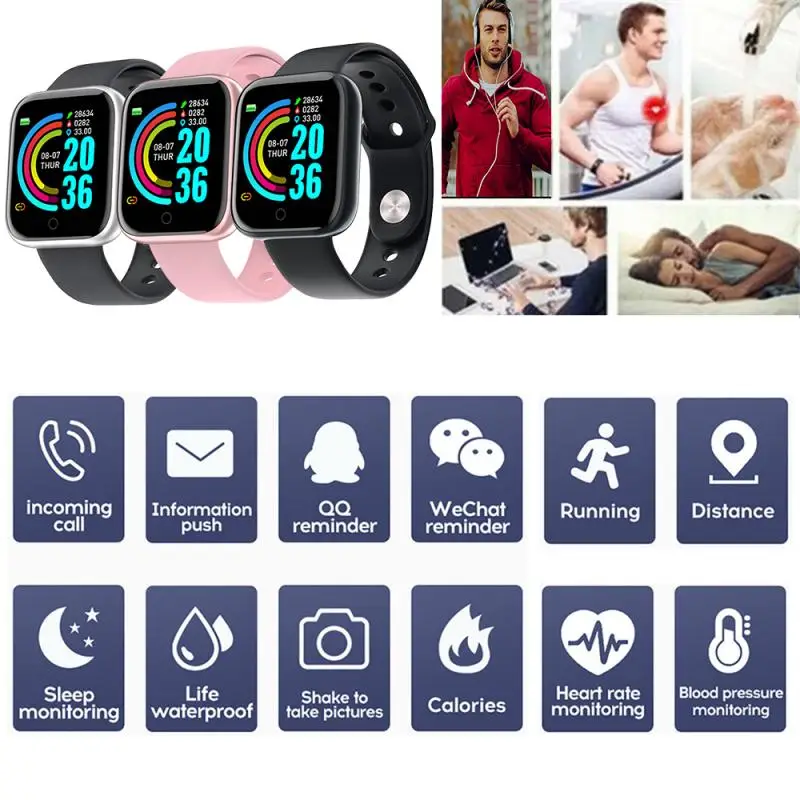 Y68 спортивные Смарт часы водонепроницаемые