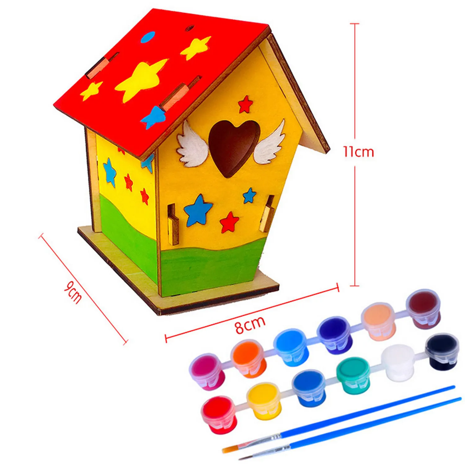 3 комплекта DIY деревянный птичий домик с кистями для детей малышей мальчиков и