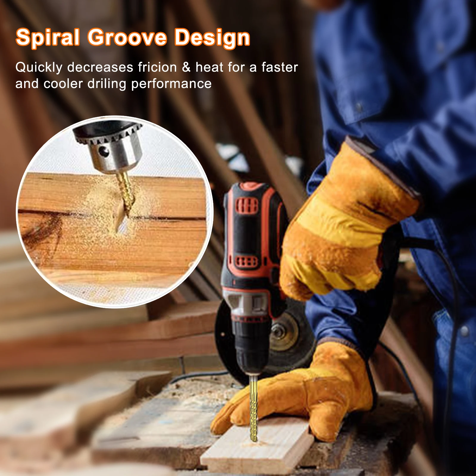 

MOYOTEC 6pcs/set Cobalt Drill Bit Set Multi-function Spiral Screw Metric Composite Drill Bit Tap Twist Drill Bit Set