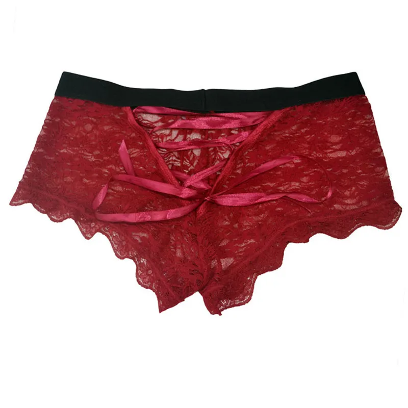 Мужские трусы бикини в горошек атласное нижнее белье с оборками стринги