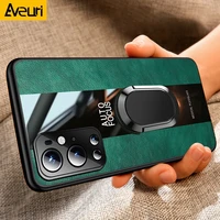 Luxury Leather Ring Holder Phone Case For OnePlus Pro 9Pro Cover Full Camera Protection Case For One Plus Pro Coque