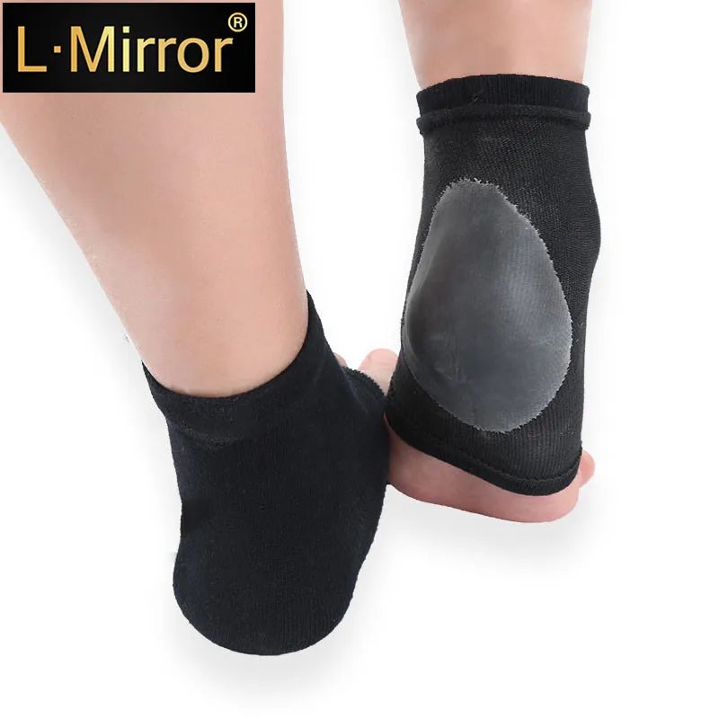 

L.Mirror 1Pair GEL Heel Socks for Dry Hard Cracked Skin Moisturising Open Toe Comfy Recovery Socks- Padded Comfort to Help