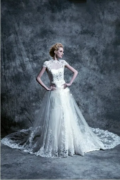 

free shipping 2021 new sexy backless highneck casamento vestidos de festa plus lace appliques custom wedding dresses bridal gown