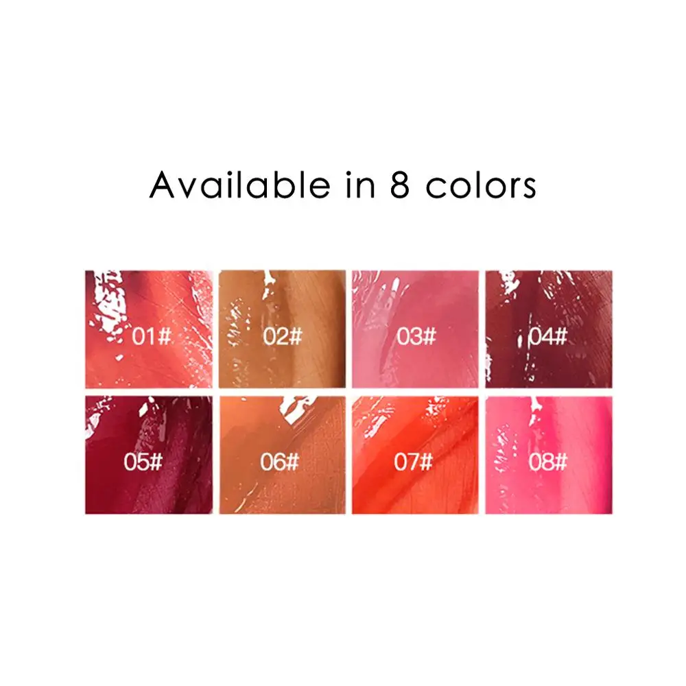 QIBEST Mirror Glass Lip Gloss 8 Colors Smooth Makeup Light Gel Nourish Lipstick Liquid High Shine Moisturizing Lipgloss |