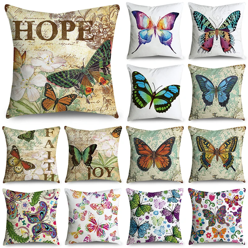 

Nordic Butterfly Pillow Case 45 * 45cm Polyester Bohemian Household Soft Decorative Cushion Cover For Sofa Chair Pillow Cover