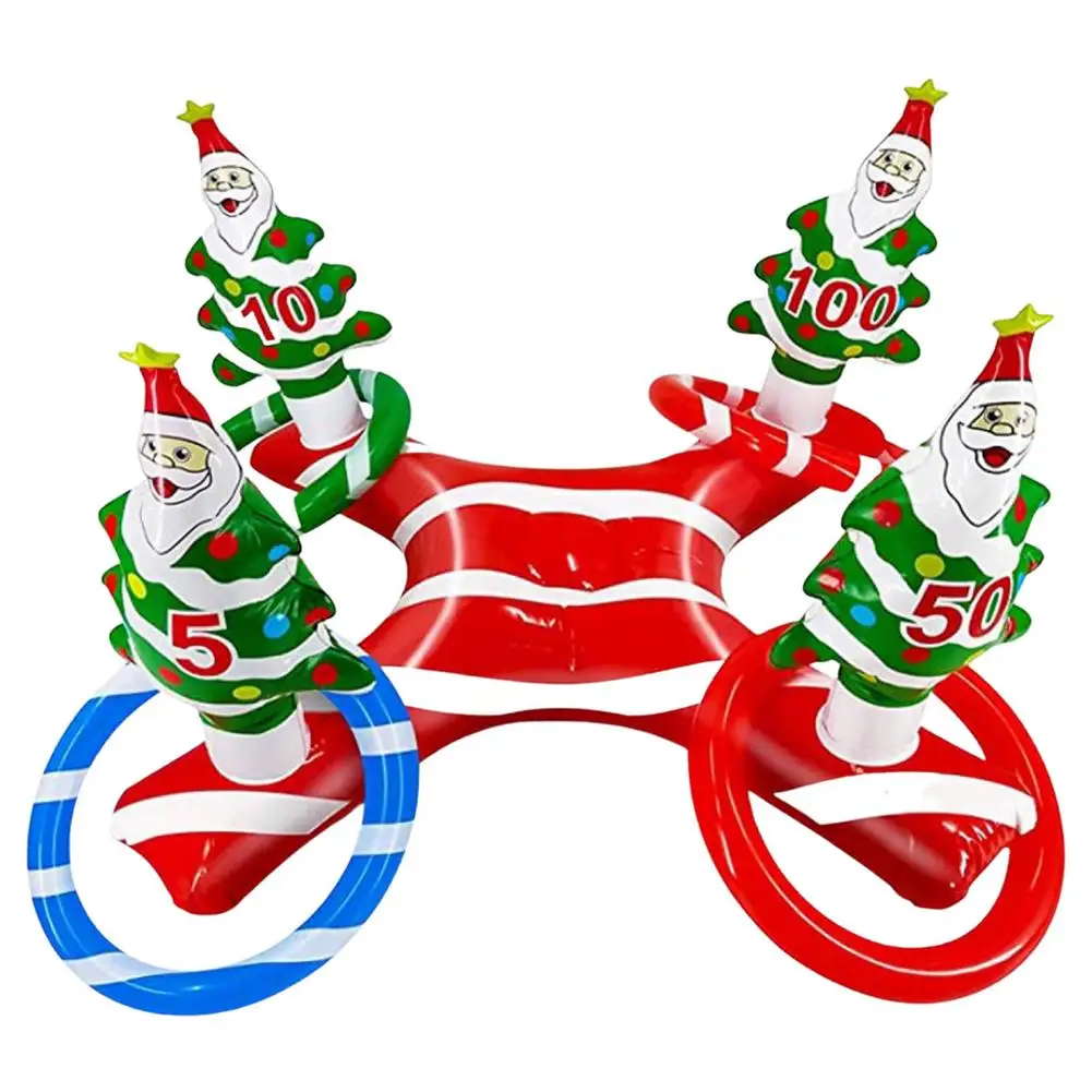 

Кольцо, игра, Рождественская елка, кольцо, бросок, игра, милый Санта, лицо, кольцо, бросок, игра с 4 шт. надувных колец, товары для рождественско...