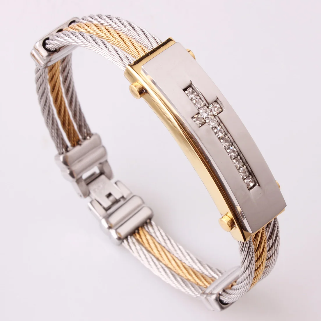 Браслет-цепочка мужской 3 ряда из нержавеющей стали браслеты для щиколоток