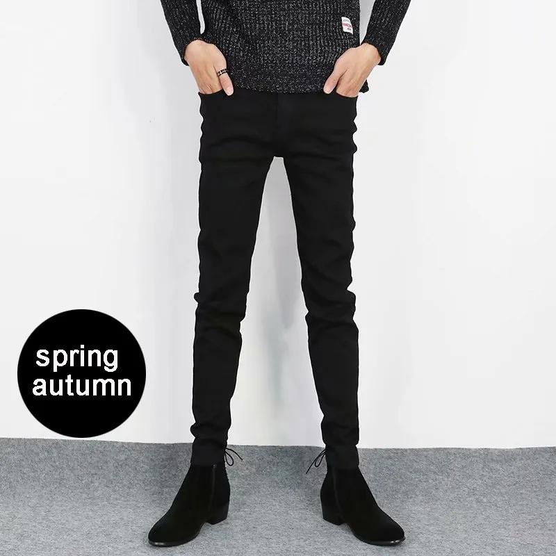 Оптовая продажа 2020 модные мужские джинсы весенние Стрейчевые Узкие прямые брюки