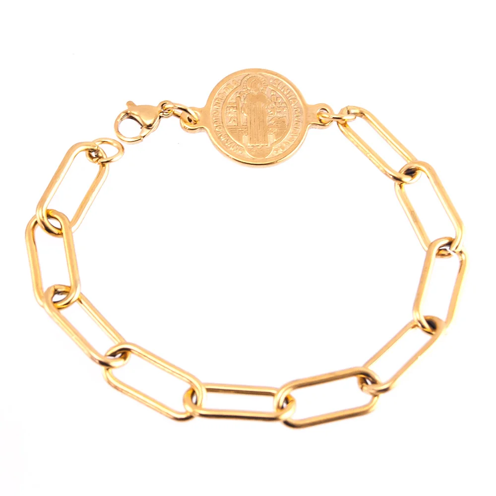 Женские браслеты с длинной цепочкой серебристые и золотистые из нержавеющей