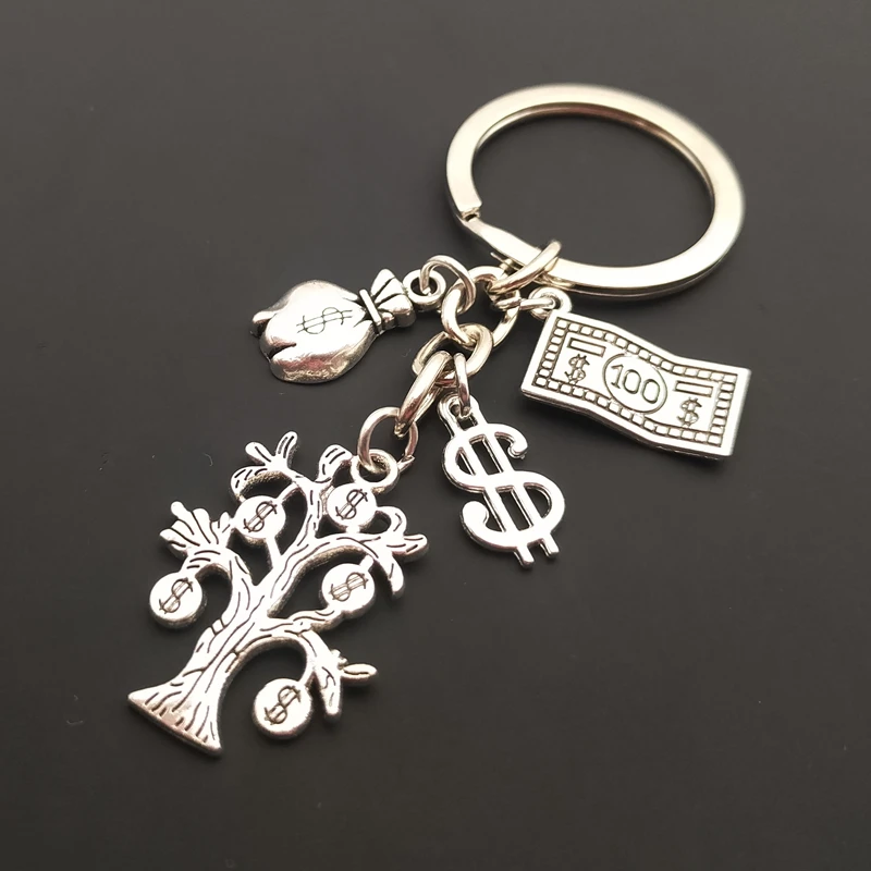 1 stylish keychain jewelry money tree wallet dollar pendant bag chain men and women gifts | Украшения и аксессуары