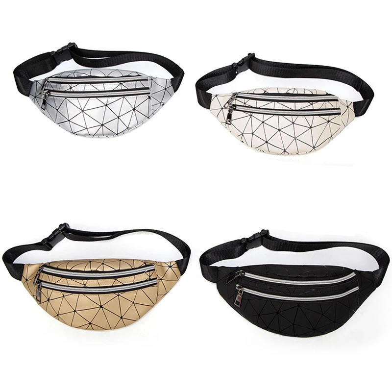 

2020 New Waterproof Laser Belt Bag Sports Lady Burglar Chest Bag PU Leather Crossbody Shoulder Bag Travel Organizer