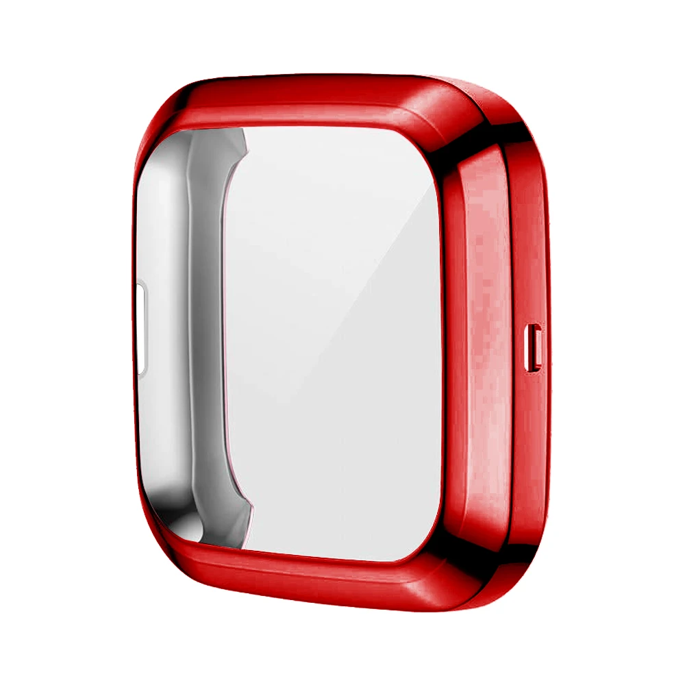 Red Совместим с Fitbit Versa2 полное покрытие чехол с здания Экран протектор - Цвет: Red