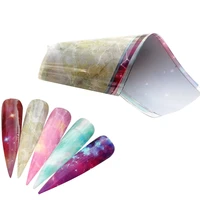 2022 nail foils marble series pink blue foils paper nail art transfer sticker slide nail art decals nails accessories